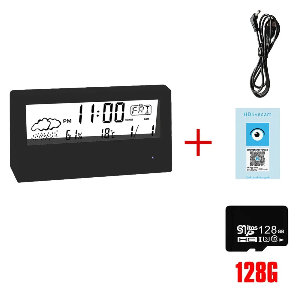4K Wireless Smart Camera Clock WiFi Camera Covert Video Recorder Cam Indoor Motion Detection Audio Video recording Camera