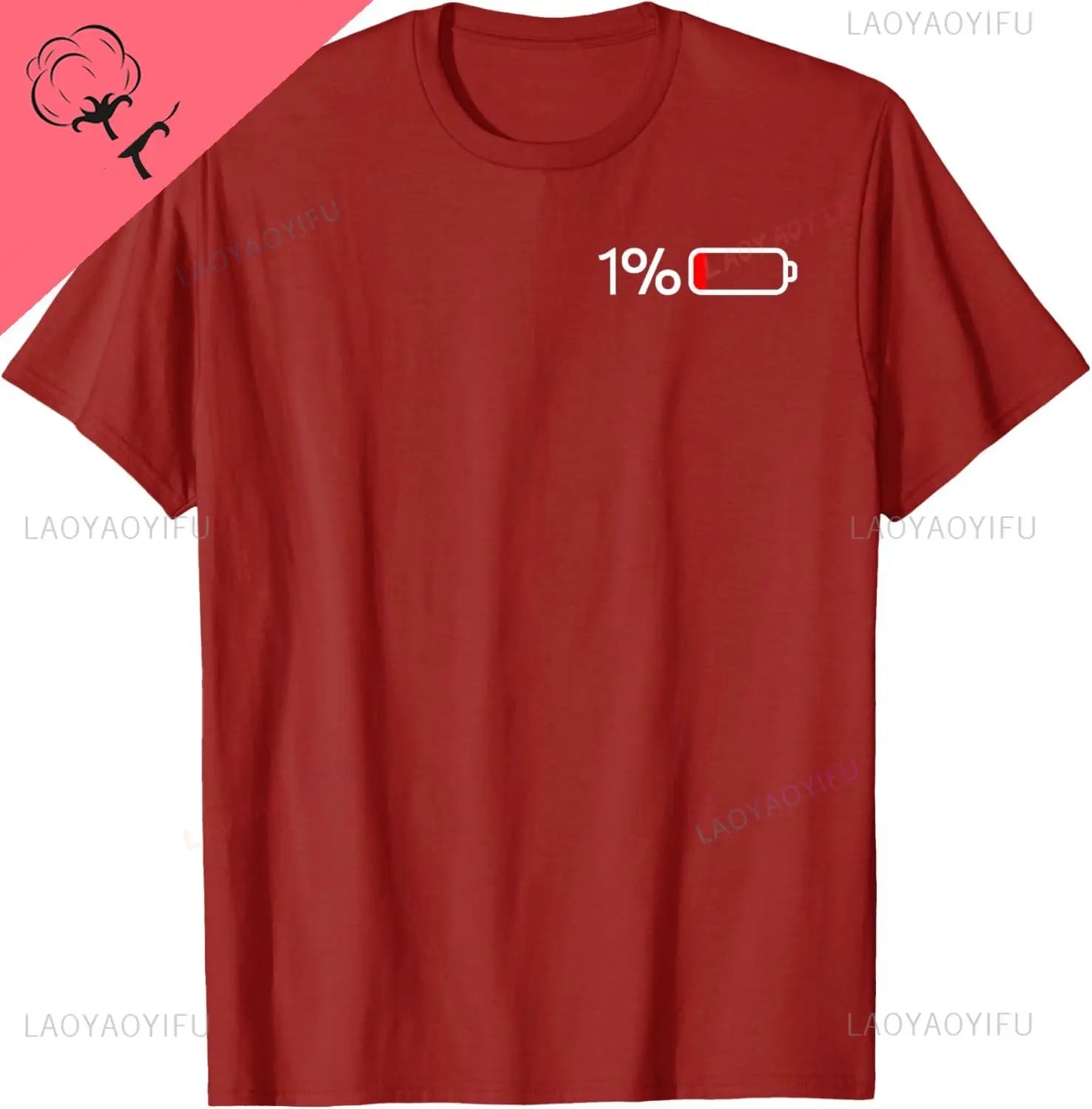 1% Battery – 1% Battery I Funny Low Energy Percent T-Shirt Custom Printed Graphic T Shirts Funny Shirt Camiseta Hombre